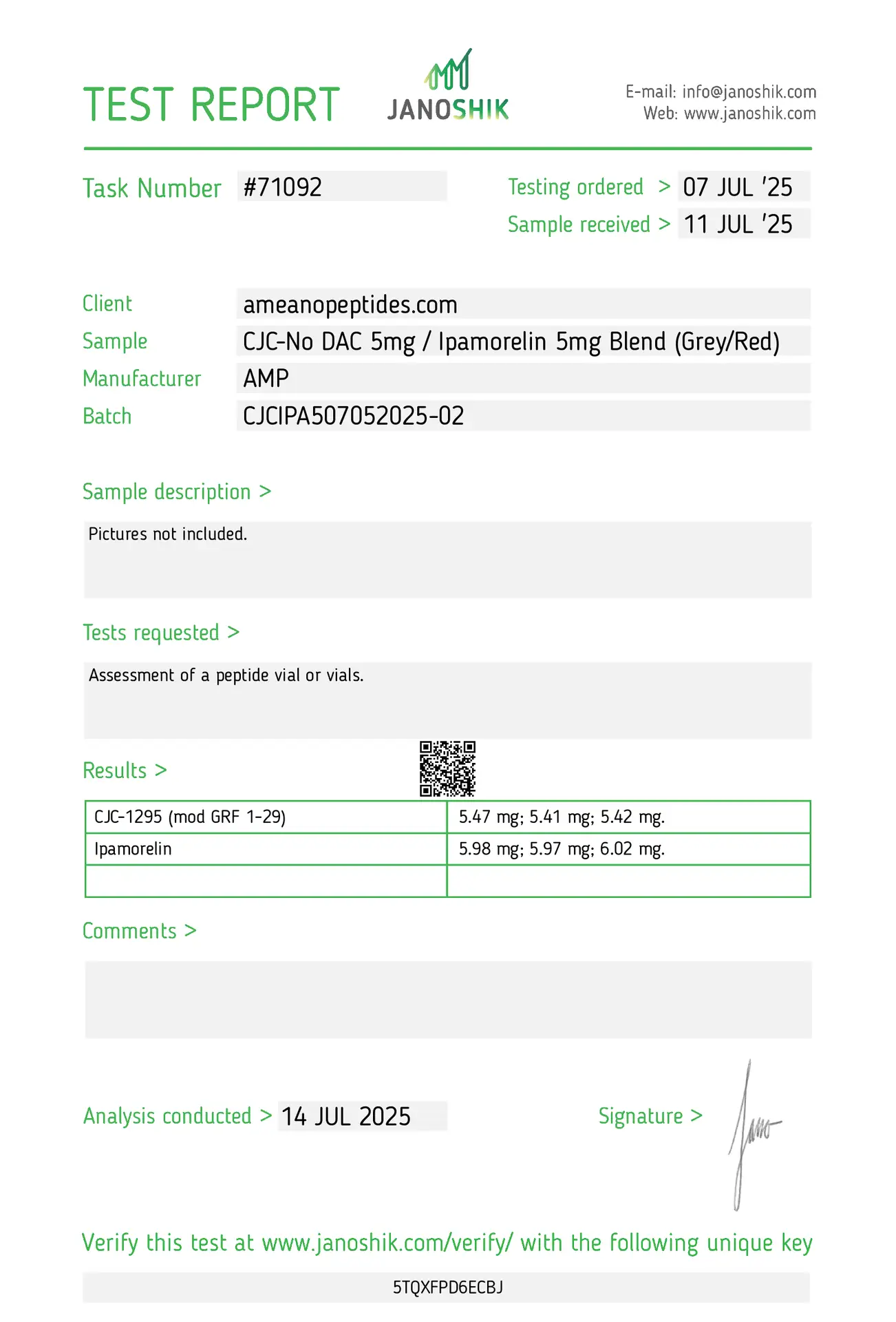 CJC-no DAC / Ipamorelin Blend 5mg/5mg CJC-no DAC / Ipamorelin Blend 5mg/5mg